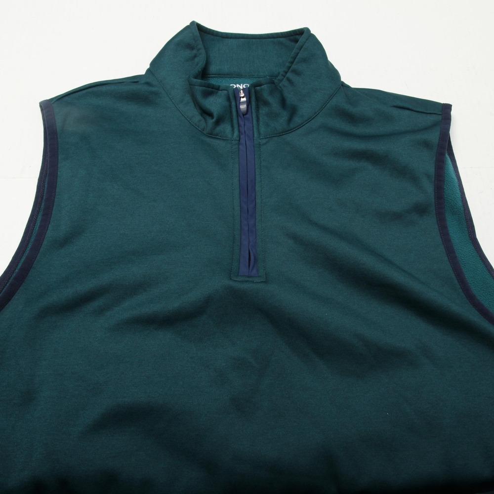 Bonobos Golf Vest Mens XL Teal Blue Half Zip Pullover Sleeveless Fleece Pockets